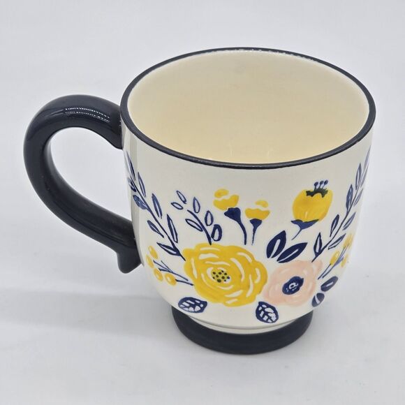 Potter's Studio Blue and Yellow Floral Mug NEW - Picture 3 of 5
